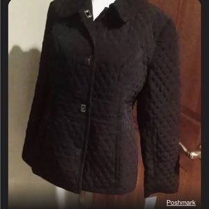 Anne Klein small quilted satin coat